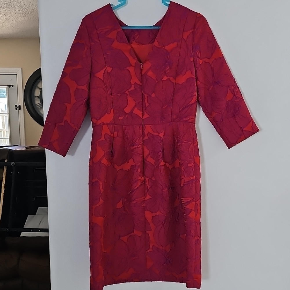 Bigio Collection Size 8 Floral 3/4 Sleeve Dress - Picture 5 of 14